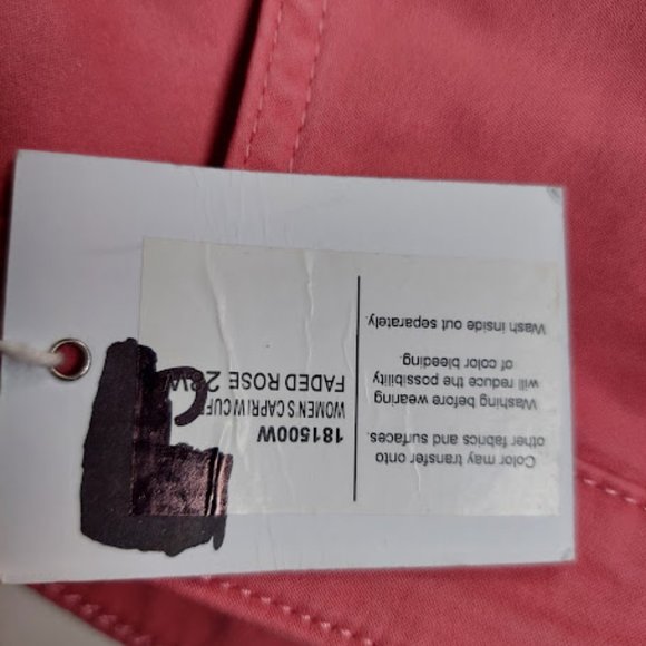 Denim Six Women's Plus Size 28W Faded Rose Capri Pants w/ Cuffs Zip and Button - Picture 6 of 11